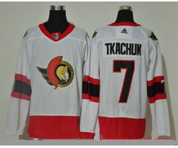 Men's Ottawa Senators #7 Brady Tkachuk White Adidas 2020-21 Stitched NHL Jersey