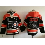 Flyers #28 Claude Giroux Black Sawyer Hooded Sweatshirt Stitched NHL Jersey