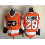 Men's Philadelphia Flyers #28 Claude Giroux 2008-09 Orange CCM Vintage Throwback Jersey