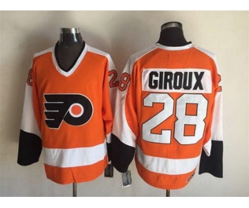 Men's Philadelphia Flyers #28 Claude Giroux 2008-09 Orange CCM Vintage Throwback Jersey