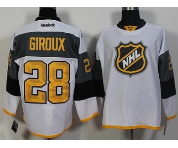 Men's Philadelphia Flyers #28 Claude Giroux 2008White NHL 2016 All-Star Premier Jersey