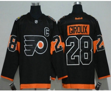 Men's Philadelphia Flyers #28 Claude Giroux Black 2017 Stadium Series Stitched NHL Reebok Hockey Jersey