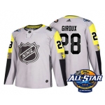 Men's Philadelphia Flyers #28 Claude Giroux Grey 2018 NHL All-Star Stitched Ice Hockey Jersey
