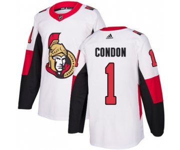 Adidas Men's Ottawa Senators #1 Mike Condon Authentic White Away NHL Jersey