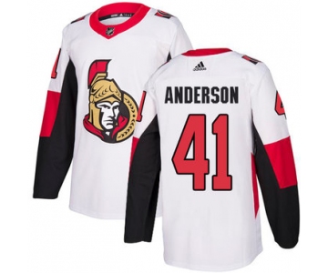 Adidas Men's Ottawa Senators #41 Craig Anderson Authentic White Away NHL Jersey