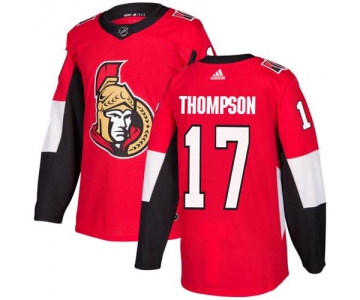 Adidas Senators #17 Nate Thompson Red Home Authentic Stitched NHL Jersey