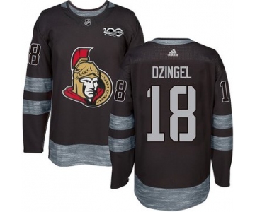 Adidas Senators #18 Ryan Dzingel Black 1917-2017 100th Anniversary Stitched NHL Jersey