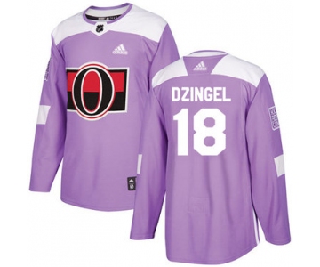 Adidas Senators #18 Ryan Dzingel Purple Authentic Fights Cancer Stitched NHL Jersey
