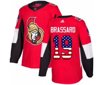 Adidas Senators #19 Derick Brassard Red Home Authentic USA Flag Stitched NHL Jersey