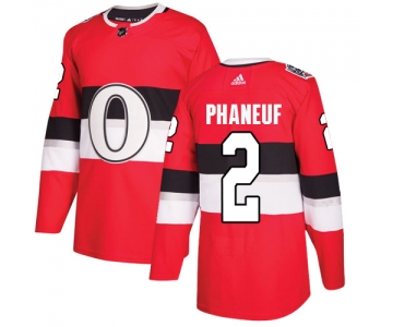 Adidas Senators #2 Dion Phaneuf Red Authentic 2017 100 Classic Stitched NHL Jersey