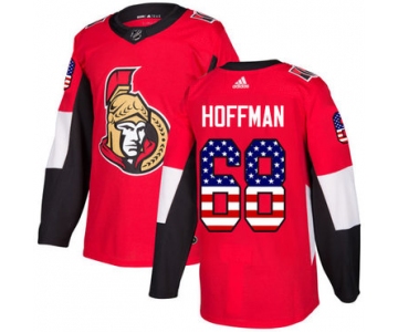 Adidas Senators #68 Mike Hoffman Red Home Authentic USA Flag Stitched NHL Jersey