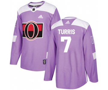 Adidas Senators #7 Kyle Turris Purple Authentic Fights Cancer Stitched NHL Jersey