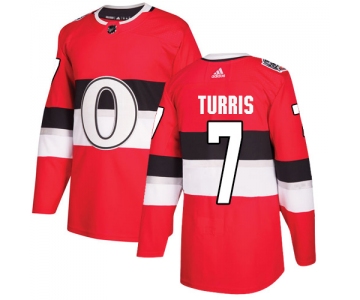 Adidas Senators #7 Kyle Turris Red Authentic 2017 100 Classic Stitched NHL Jersey
