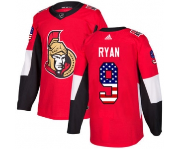 Adidas Senators #9 Bobby Ryan Red Home Authentic USA Flag Stitched NHL Jersey