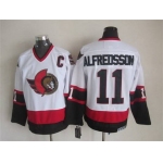 Men's Ottawa Senators #11 Daniel Alfredsson 1997-98 White CCM Vintage Throwback Jersey