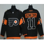 Men's Philadelphia Flyers #11 Travis Konecny Black 2017 Stadium Series Stitched NHL Reebok Hockey Jersey