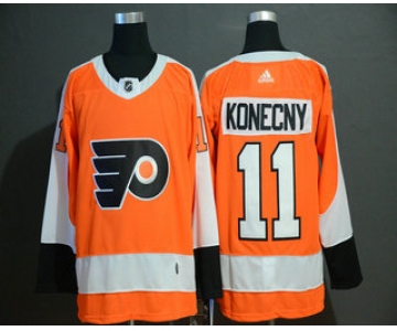 Men's Philadelphia Flyers #11 Travis Konecny Orange Adidas Stitched NHL Jersey