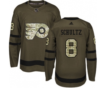 Adidas Philadelphia Flyers #8 Dave Schultz Green Salute to Service Stitched Youth NHL Jersey