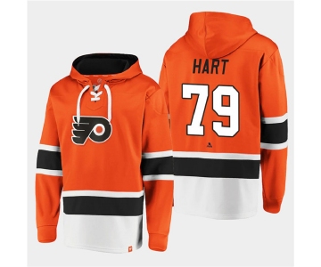Men's Philadelphia Flyers #79 Carter Hart Orange All Stitched Sweatshirt Hoodie