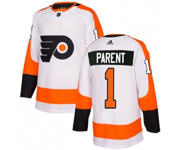 Adidas Philadelphia Flyers #1 Bernie Parent White Authentic Stitched NHL Jersey