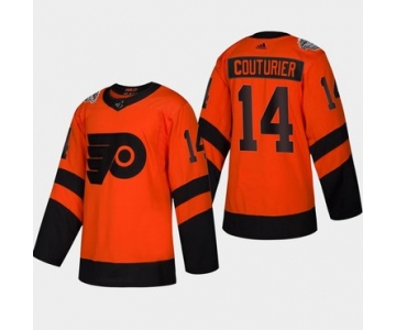 Men's #14 Sean Couturier Flyers Coors Light 2019 Stadium Series Orange Authentic Jersey