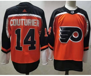 Men's Philadelphia Flyers #14 Sean Couturier Orange Adidas 2020-21 Stitched NHL Jersey