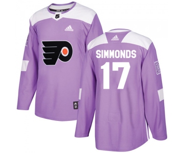 Adidas Flyers #17 Wayne Simmonds Purple Authentic Fights Cancer Stitched NHL Jersey
