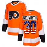 Adidas Flyers #30 Michal Neuvirth Orange Home Authentic USA Flag Stitched NHL Jersey