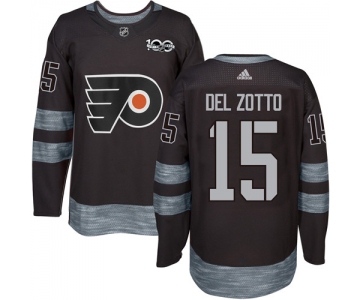 Flyers #15 Michael Del Zotto Black 1917-2017 100th Anniversary Stitched NHL Jersey