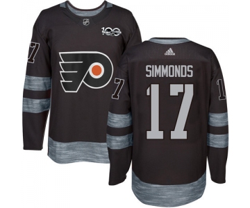 Flyers #17 Wayne Simmonds Black 1917-2017 100th Anniversary Stitched NHL Jersey