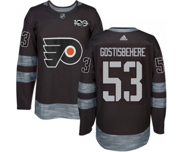 Flyers #53 Shayne Gostisbehere Black 1917-2017 100th Anniversary Stitched NHL Jersey
