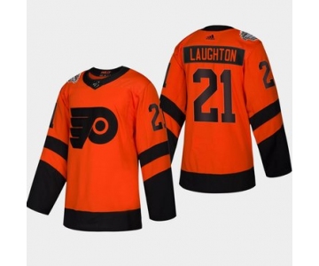 Men's #21 Scott Laughton Flyers Coors Light 2019 Stadium Series Orange Authentic Jersey