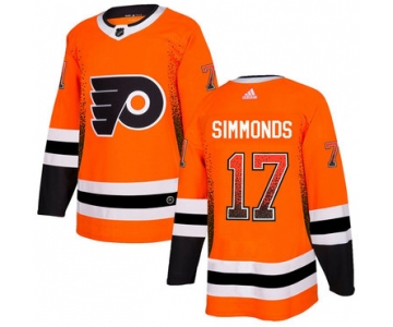 Men's Philadelphia Flyers #17 Wayne Simmonds Orange Drift Fashion Adidas Jersey