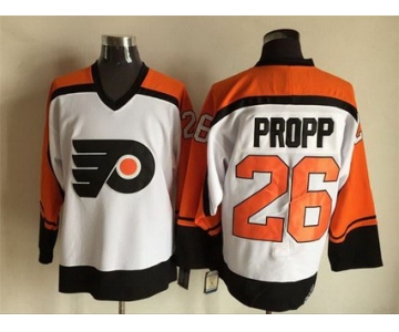 Men's Philadelphia Flyers #26 Brian Propp 1997-98 White CCM Vintage Throwback Jersey