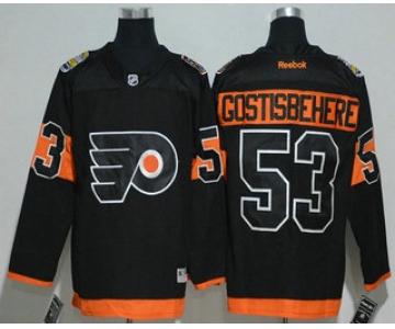 Men's Philadelphia Flyers #53 Shayne Gostisbehere Black 2017 Stadium Series Stitched NHL Reebok Hockey Jersey