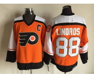 Men's Philadelphia Flyers #88 Eric Lindros 1997-98 Orange CCM Vintage Throwback Jersey