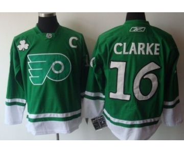 Philadelphia Flyers #16 Bobby Clarke St. Patrick's Day Green Jersey