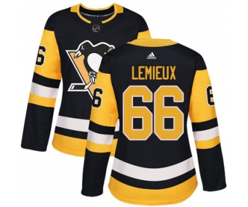 Adidas Pittsburgh Penguins #66 Mario Lemieux Black Home Authentic Women's Stitched NHL Jersey