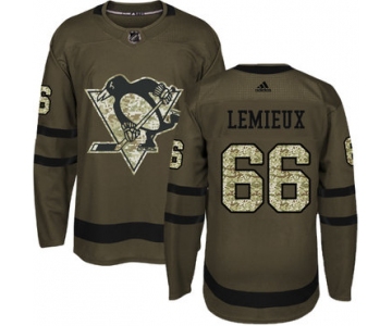 Adidas Pittsburgh Penguins #66 Mario Lemieux Green Salute to Service Stitched Youth NHL Jersey