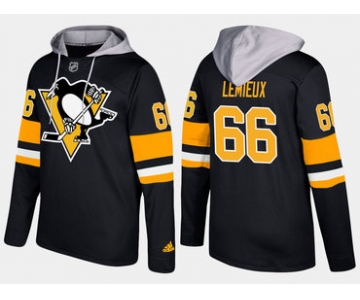 Adidas Pittsburgh Penguins 66 Mario Lemieux Retired Black Name And Number Hoodie