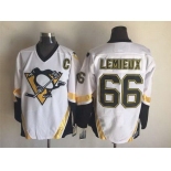 Men's Pittsburgh Penguins #66 Mario Lemieux 2002-03 White CCM Vintage Throwback Jersey