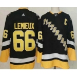 Men's Pittsburgh Penguins #66 Mario Lemieux Black Alternate Authentic Jersey