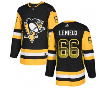 Men's Pittsburgh Penguins #66 Mario Lemieux Black Drift Fashion Adidas Jersey