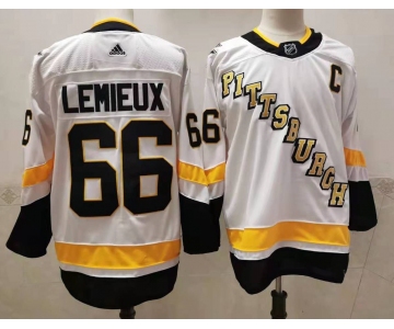 Men's Pittsburgh Penguins #66 Mario Lemieux White Adidas 2020-21 Stitched NHL Jersey