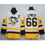 Penguins #66 Mario Lemieux White New Away Stitched NHL Jersey