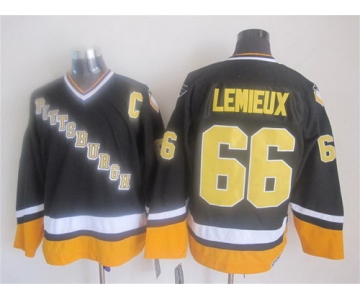 Pittsburgh Penguins #66 Mario Lemieux 1993 Black Throwback CCM Jersey