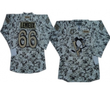 Pittsburgh Penguins #66 Mario Lemieux White Camo Jersey