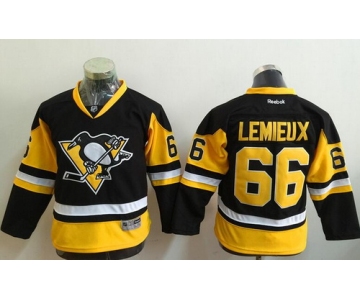 Youth Pittsburgh Penguins #66 Mario Lemieux Retired Black Third Reebok Hockey Jersey
