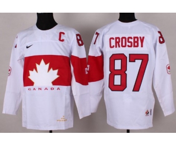 2014 Olympics Canada #87 Sidney Crosby White Jersey