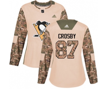 Adidas Pittsburgh Penguins #87 Sidney Crosby Camo Authentic 2017 Veterans Day Women's Stitched NHL Jersey